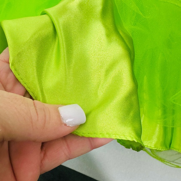 Dave & Johnny Lime Green Satin Dress - Picture 12 of 14